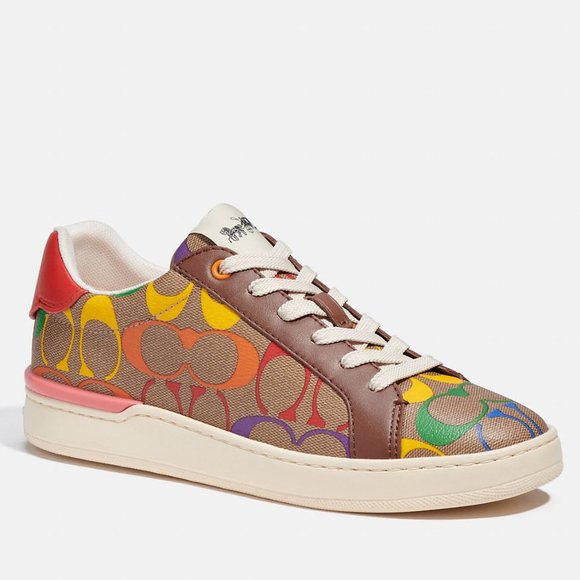 🌈 Coach Clip Low Top Sneaker Rainbow Signature  Special 6 8 8.5 9.5 10 11 - Picture 3 of 13
